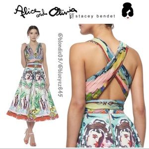 Alice & Olivia “Chia” lady Lola Crop Top Blouse 6